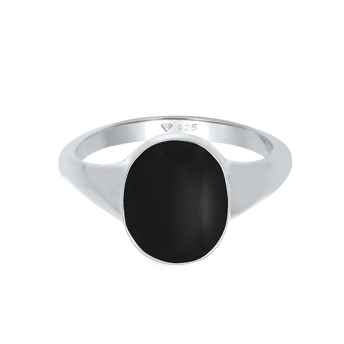 Black Perhiasan Wanita Perak Asli - Silver Cincin Enamel