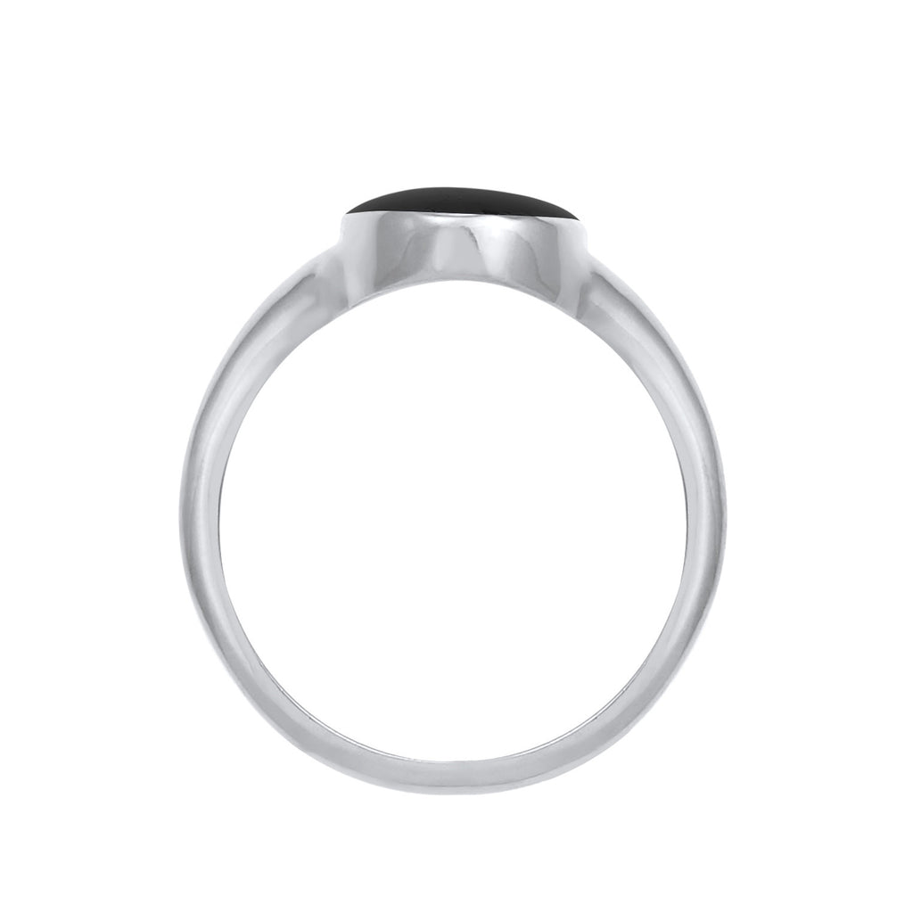 Black Perhiasan Wanita Perak Asli - Silver Cincin Enamel