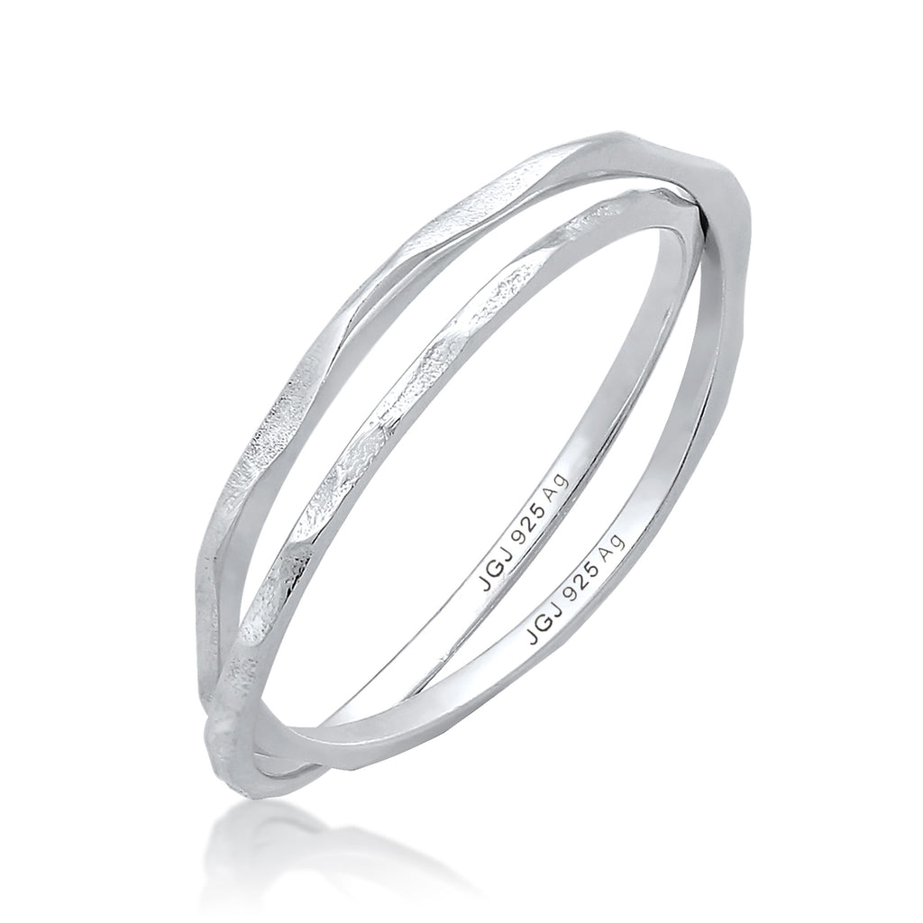 Silver Cincin Perhiasan Perak 925 Wanita Vintage Look Wrapped