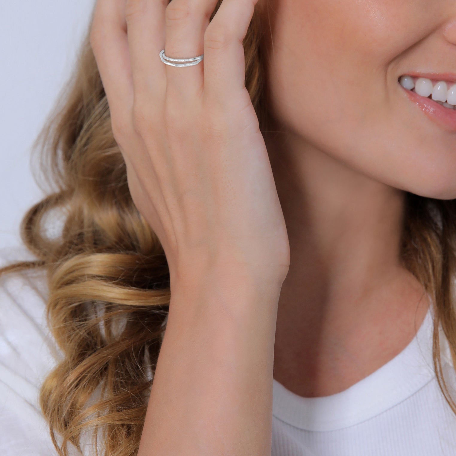 Silver Cincin Perhiasan Perak 925 Wanita Vintage Look Wrapped