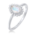 Silver Cincin Perhiasan Perak 925 Wanita Drop Moonstone