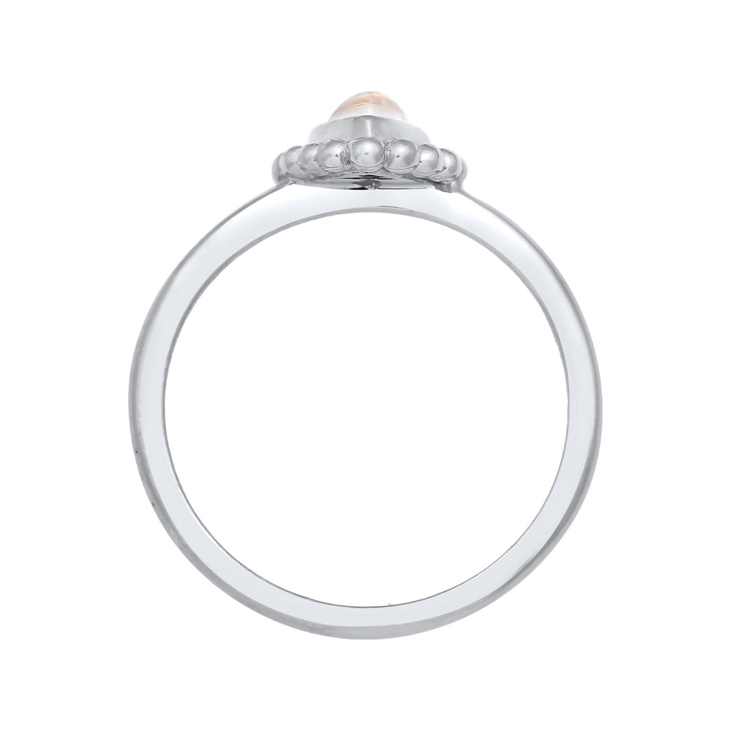 Silver Cincin Perhiasan Perak 925 Wanita Drop Moonstone