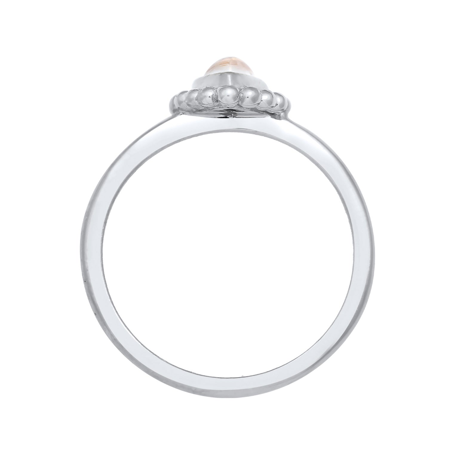 Silver Cincin Perhiasan Perak 925 Wanita Drop Moonstone