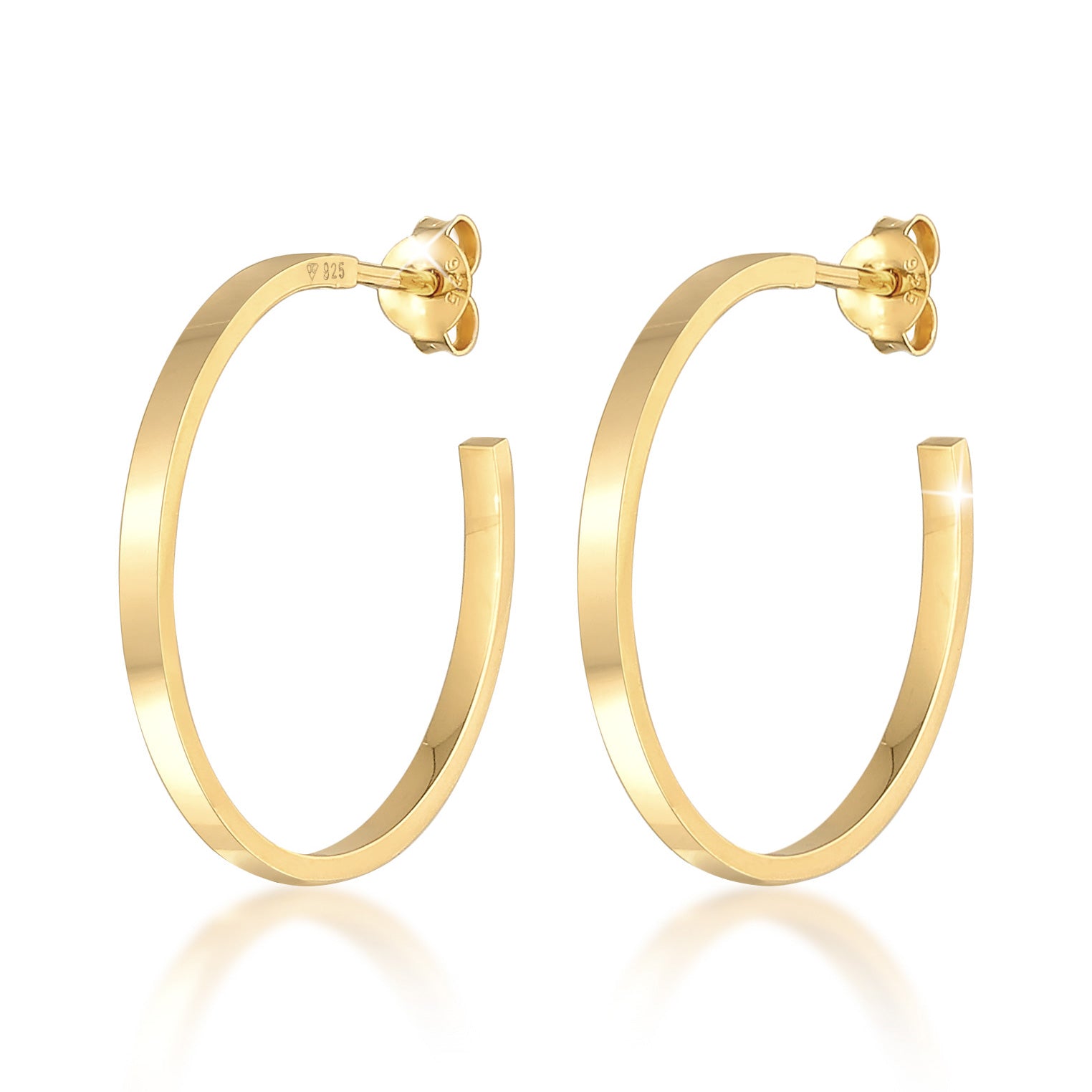 Gold Perhiasan Wanita Perak Asli - Silver Anting Creoles Basic Classic Gold Plated