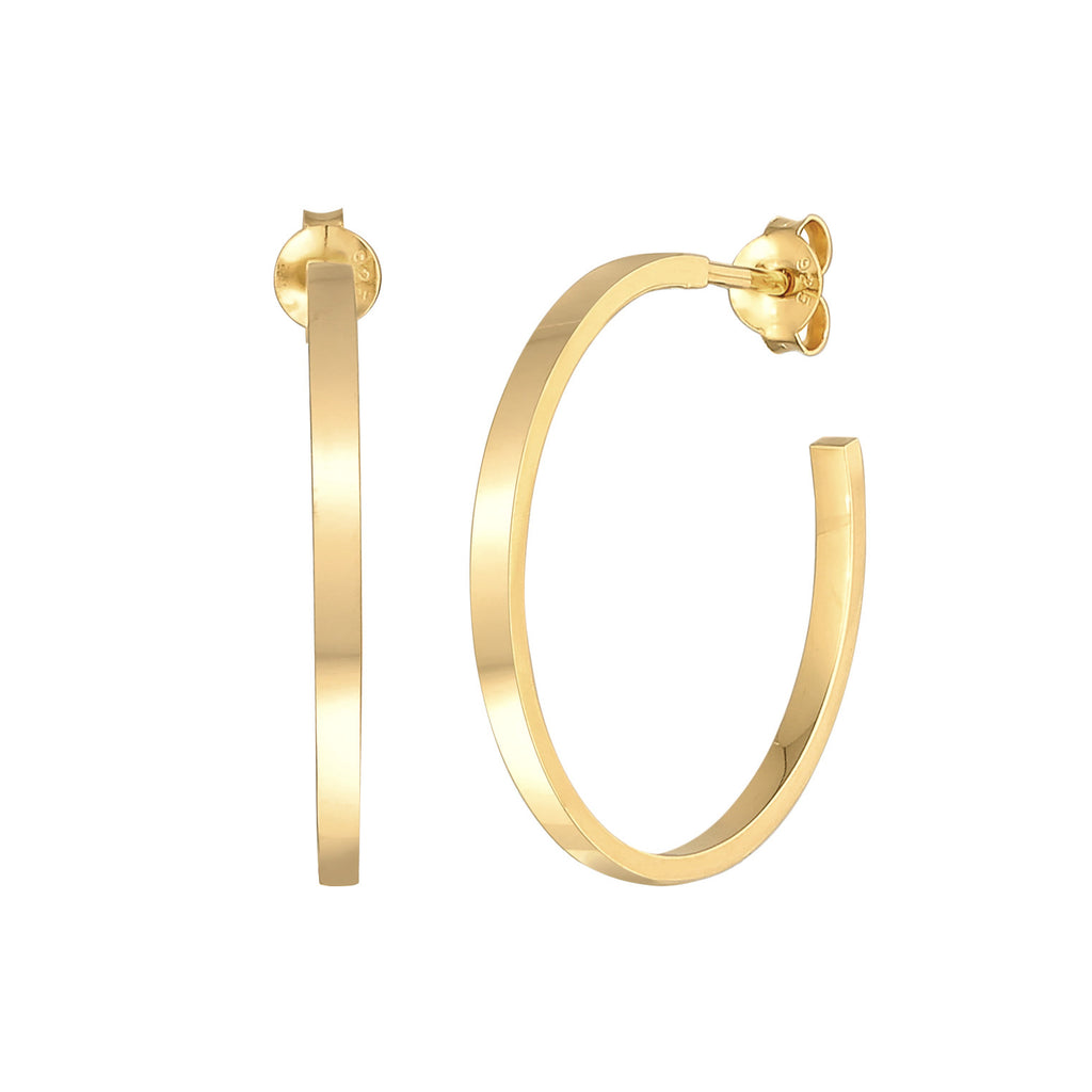 Gold Perhiasan Wanita Perak Asli - Silver Anting Creoles Basic Classic Gold Plated