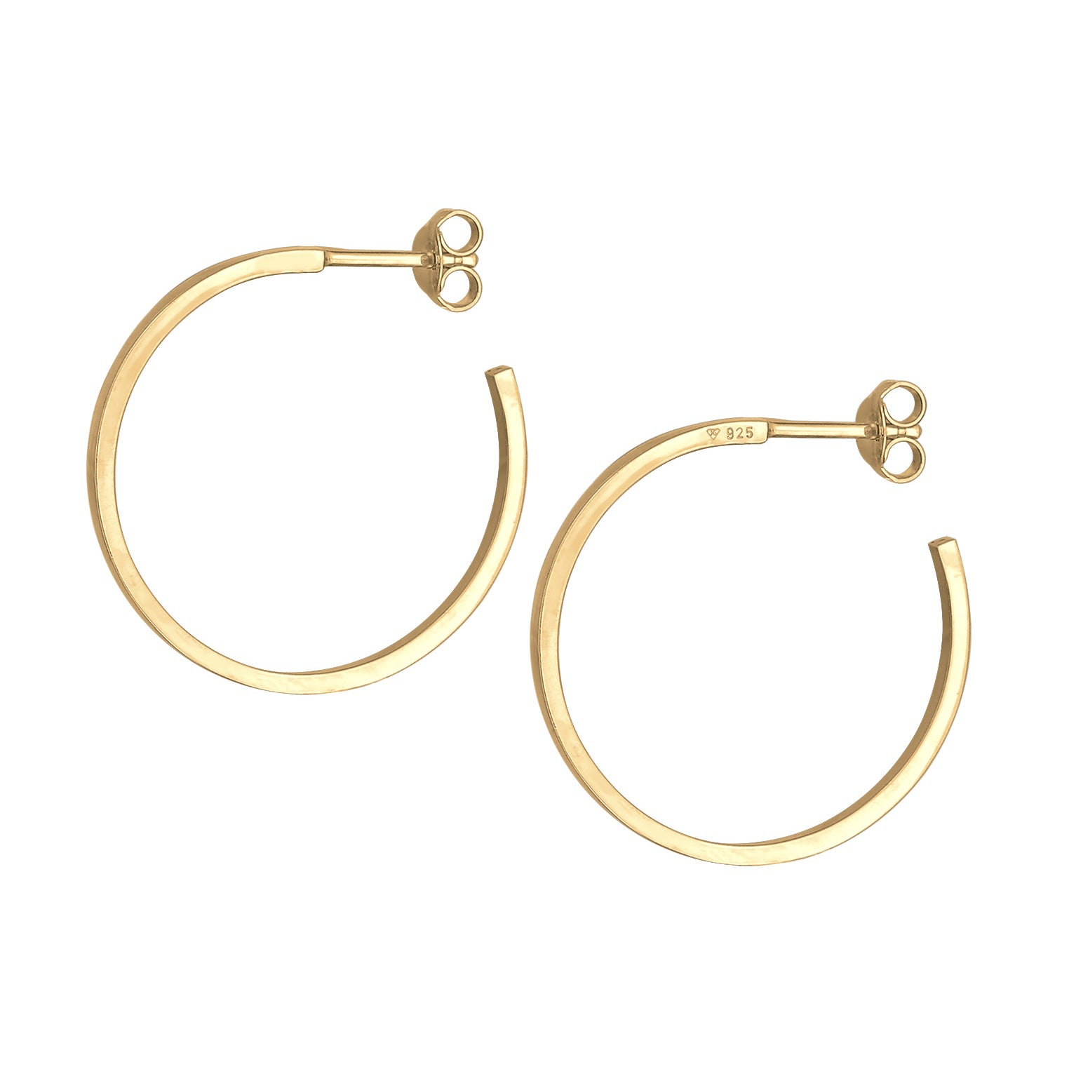 Gold Perhiasan Wanita Perak Asli - Silver Anting Creoles Basic Classic Gold Plated