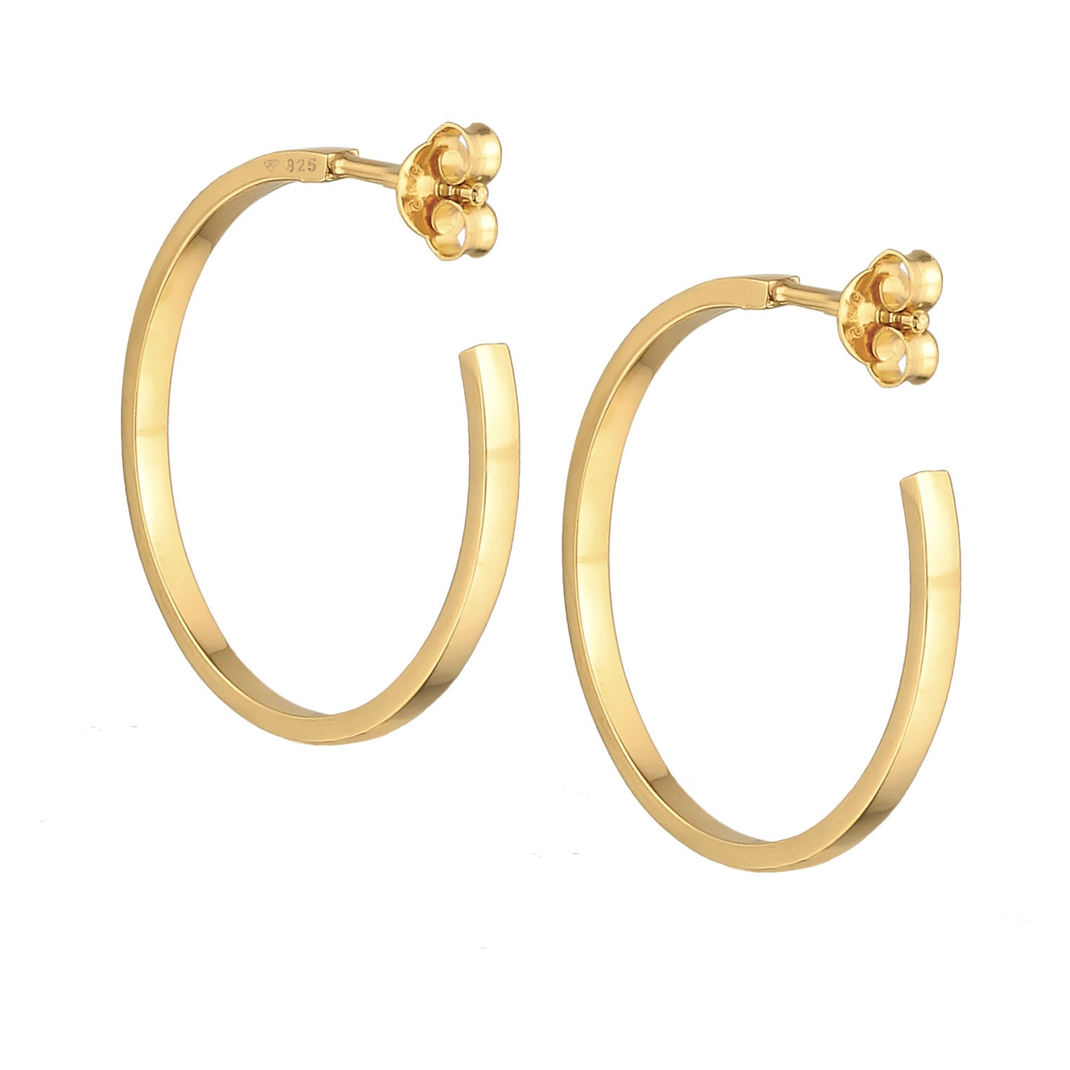 Gold Perhiasan Wanita Perak Asli - Silver Anting Creoles Basic Classic Gold Plated