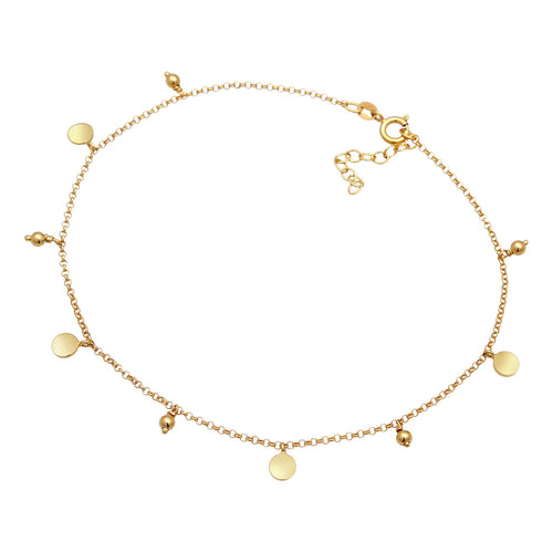 Gelang kaki perak 925 lapis emas dengan boho style elegan Elli Jewelry