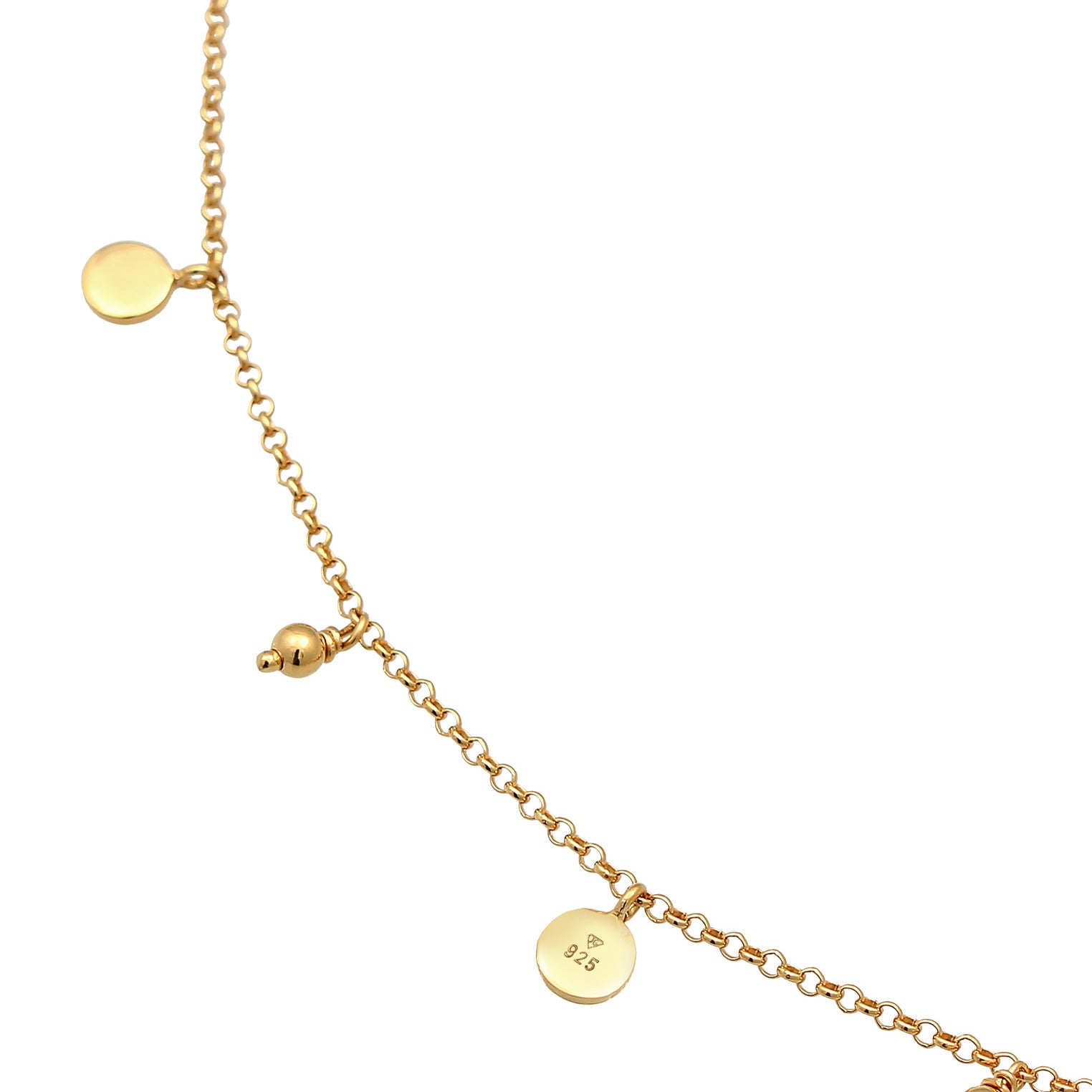 Gold Perhiasan Wanita Perak Asli - Silver Gelang Kaki Plate Boho Style Gold Plated