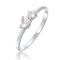 Silver Cincin Perhiasan Perak 925 Wanita Engagement Heart Zirconia