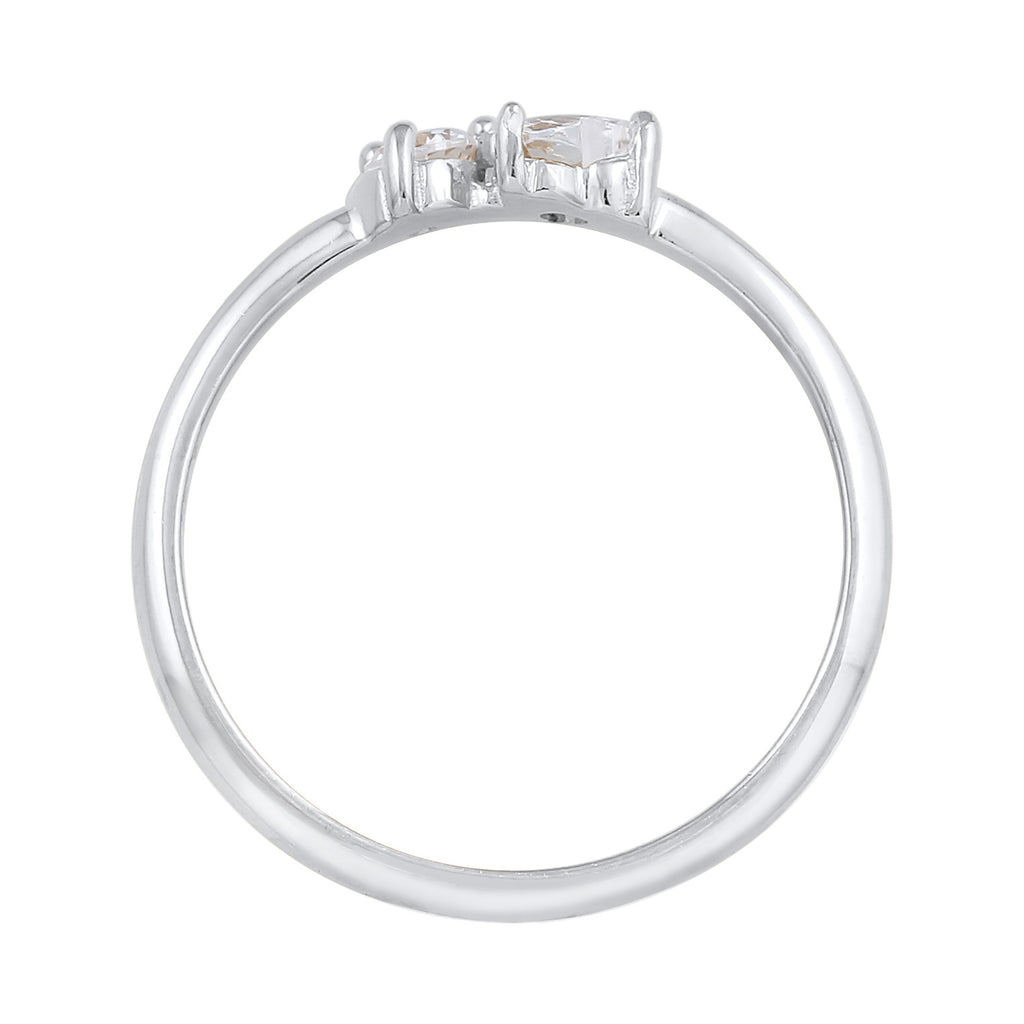 Silver Cincin Perhiasan Perak 925 Wanita Engagement Heart Zirconia