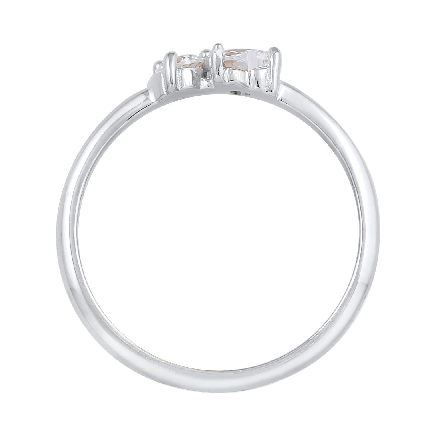 Silver Cincin Perhiasan Perak 925 Wanita Engagement Heart Zirconia
