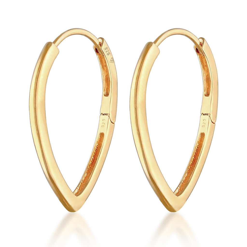 Anting perak 925 lapis emas lapis emas dengan design drop creole elegan Elli Jewelry