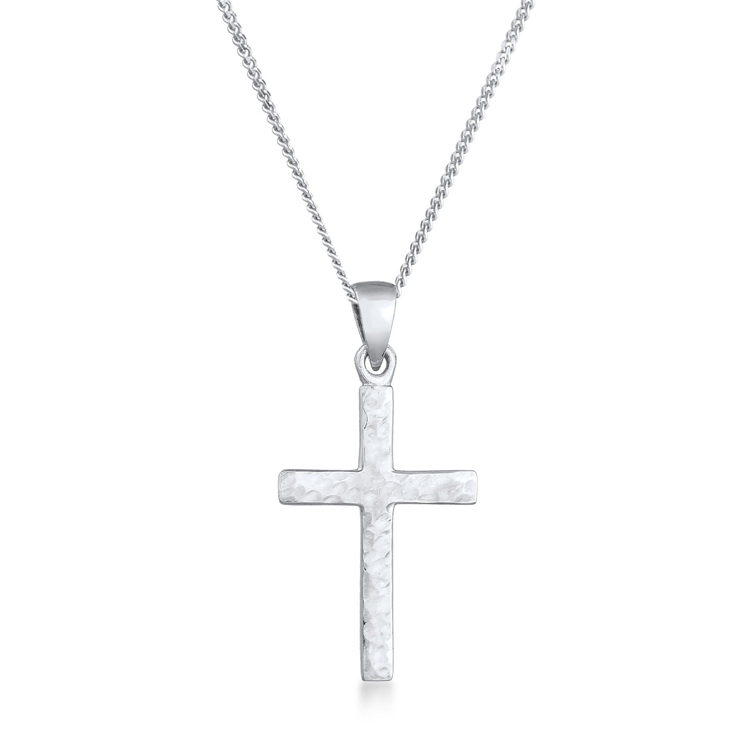 Silver Perhiasan Wanita Perak Asli - Silver Kalung  Cross Structured