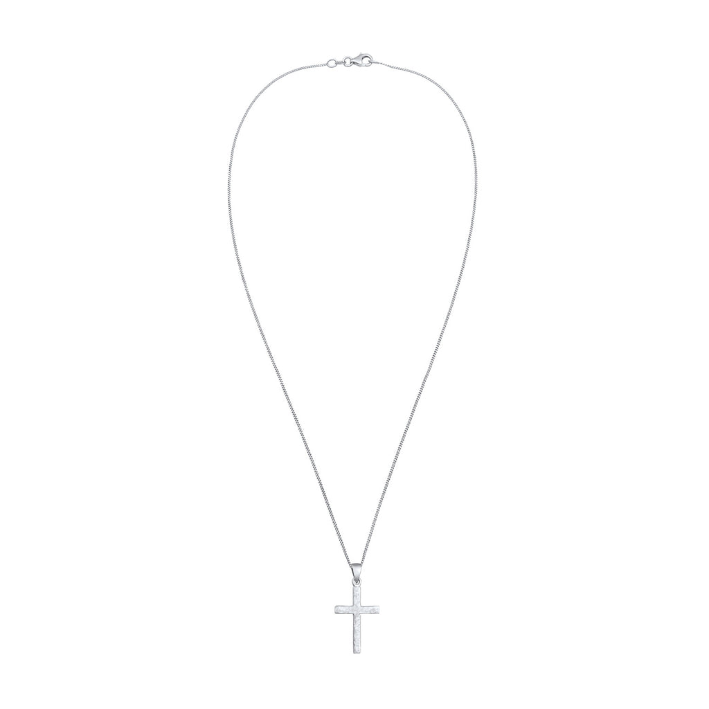Silver Perhiasan Wanita Perak Asli - Silver Kalung  Cross Structured