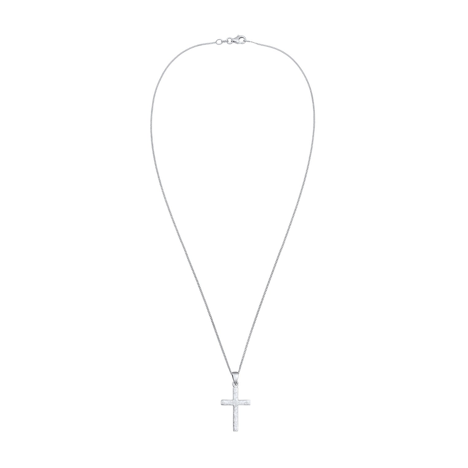 Silver Perhiasan Wanita Perak Asli - Silver Kalung  Cross Structured