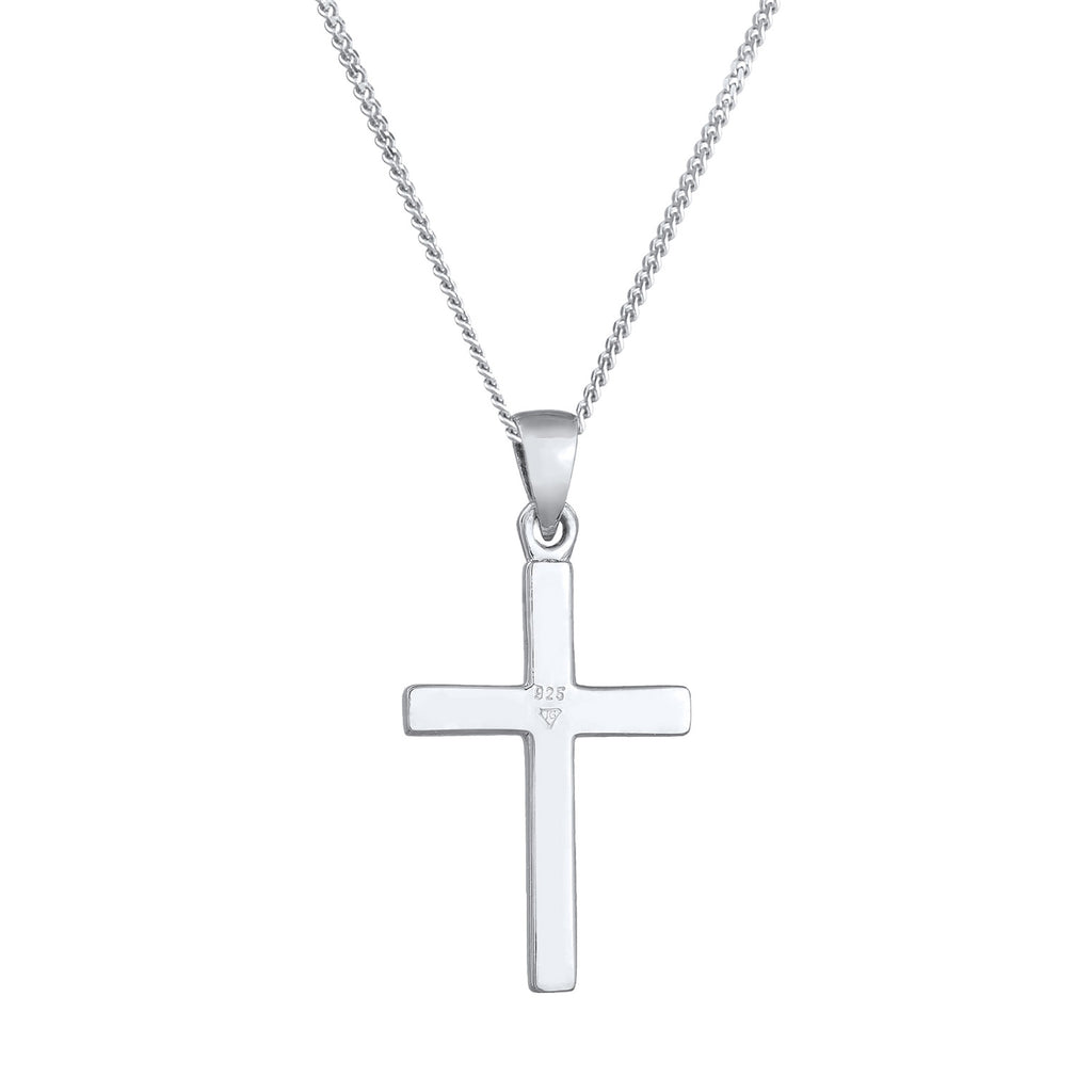 Silver Perhiasan Wanita Perak Asli - Silver Kalung  Cross Structured