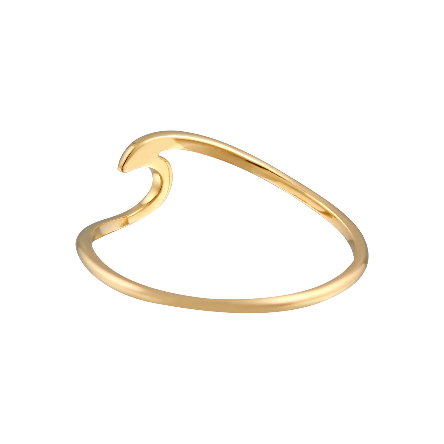 Gold Perhiasan Wanita Emas Asli 585 (14K) Cincin Waves Beach Filigree