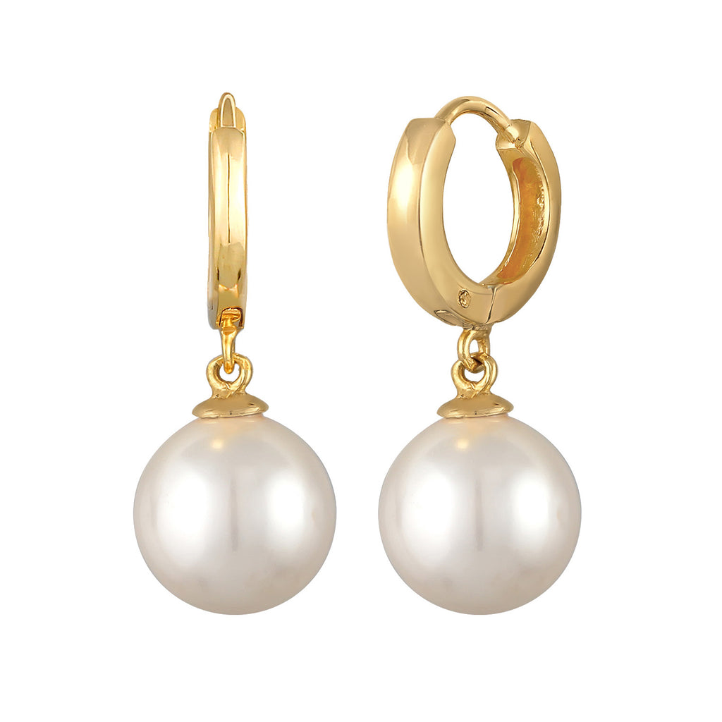 Gold Perhiasan Wanita Perak Asli - Silver Anting Classic with Glass Beads Gold Plated