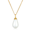 Gold Kalung Perhiasan Perak 925 Wanita Drop Pendant Shell Pearl Gold Plated