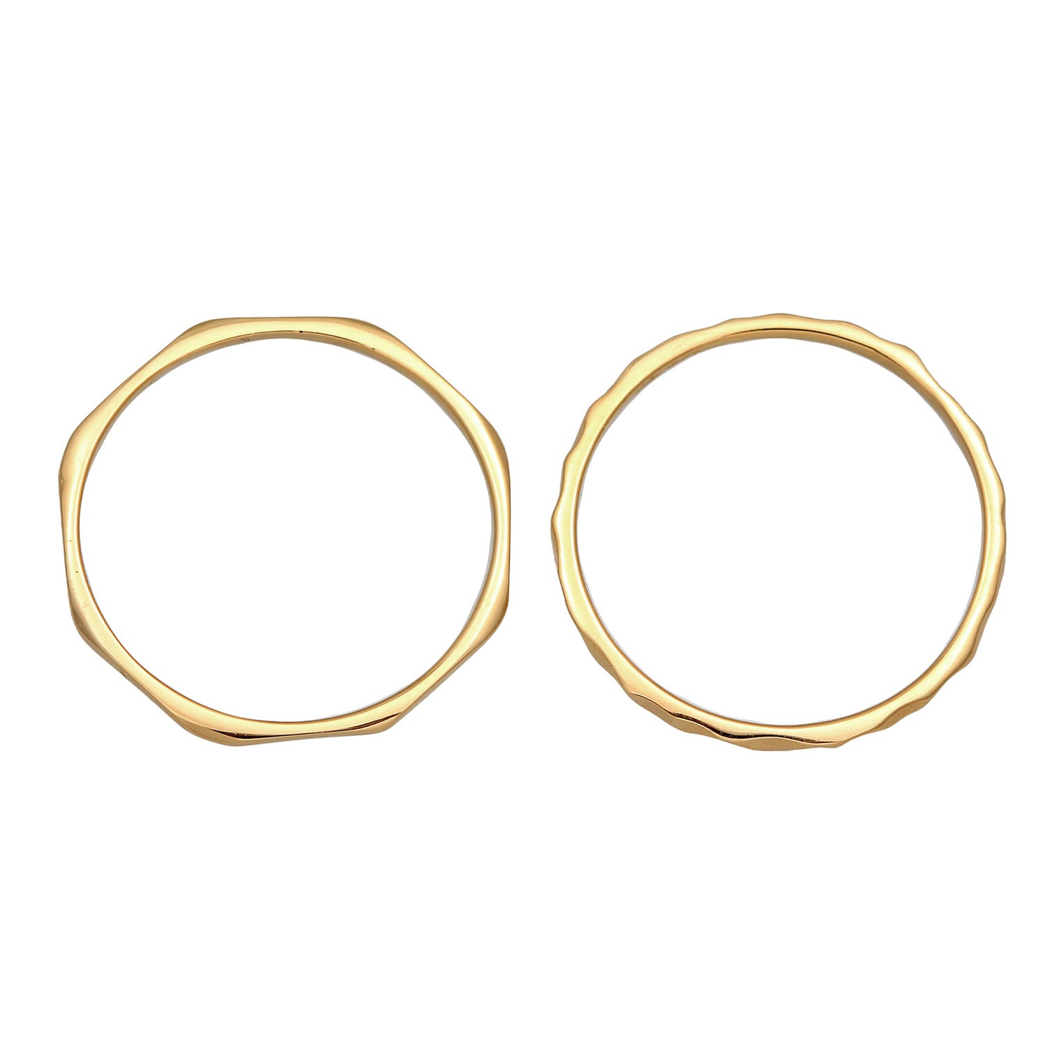 Gold Cincin Perhiasan Emas 375 Wanita Stacking Basic Set of 2