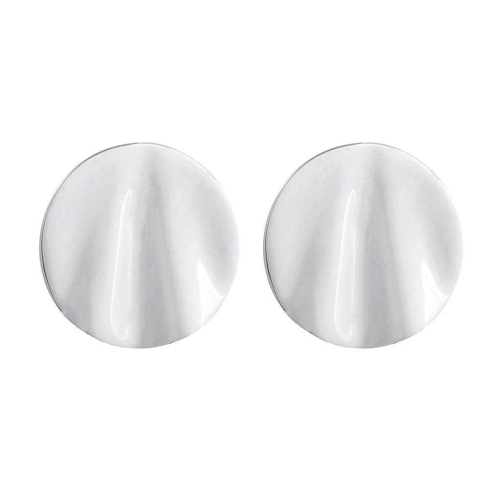 Silver Perhiasan Wanita Perak Asli - Silver Anting Stud Round Wave
