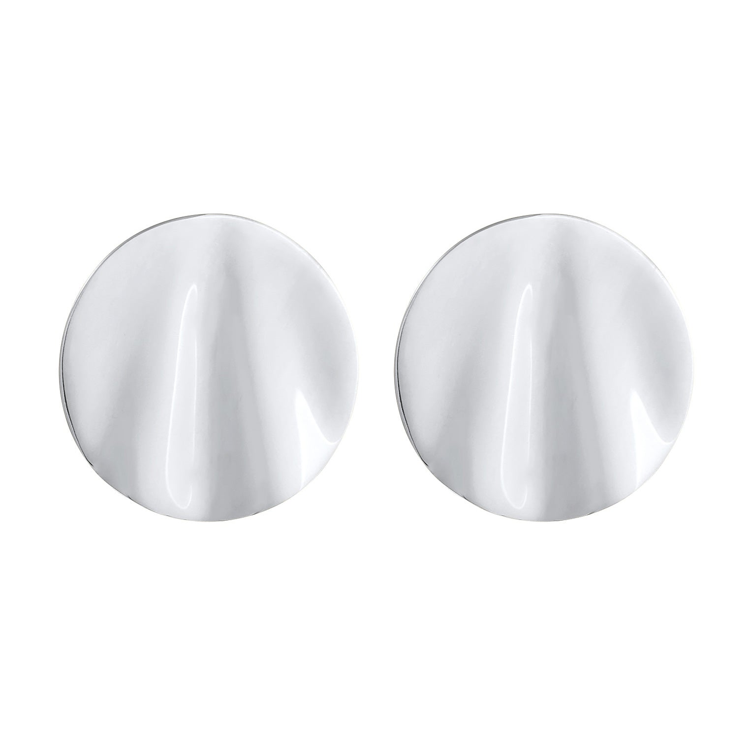 Silver Perhiasan Wanita Perak Asli - Silver Anting Stud Round Wave