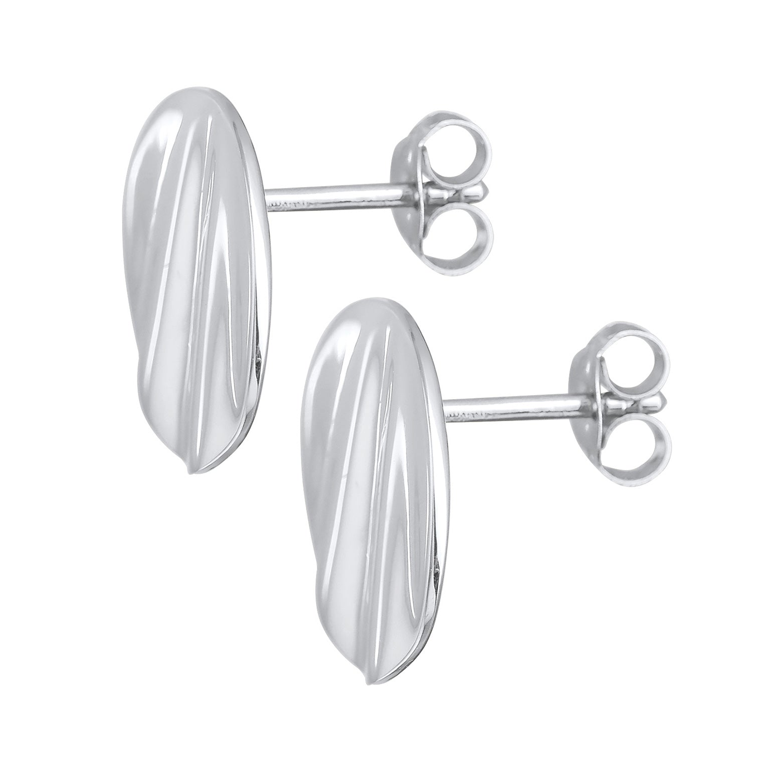 Silver Perhiasan Wanita Perak Asli - Silver Anting Stud Round Wave