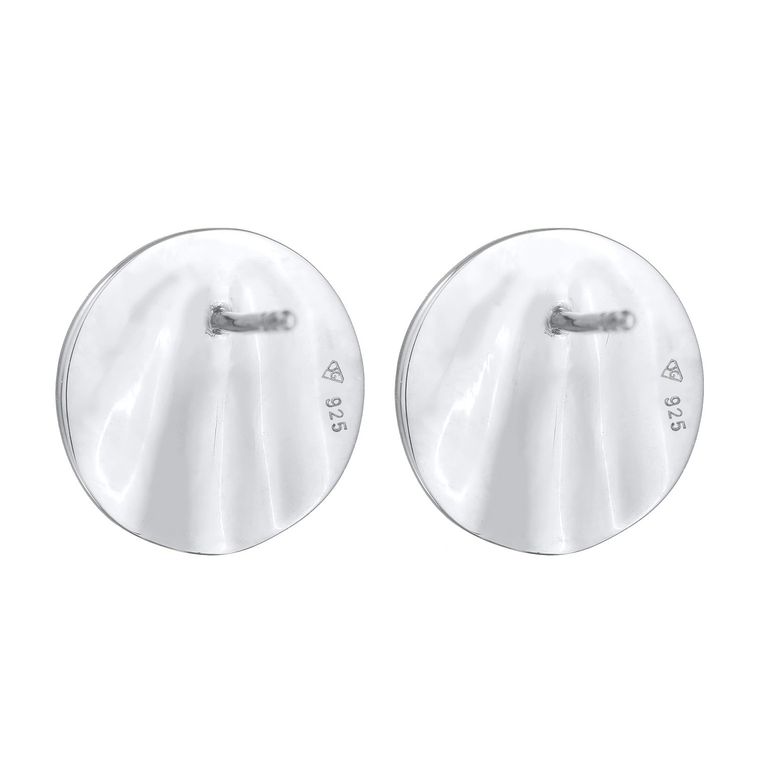 Silver Perhiasan Wanita Perak Asli - Silver Anting Stud Round Wave