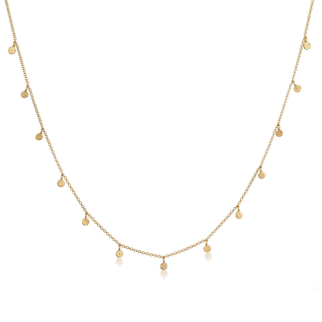 Gold Kalung Perhiasan Perak 925 Wanita Platelets Basic Matt Gold Plated