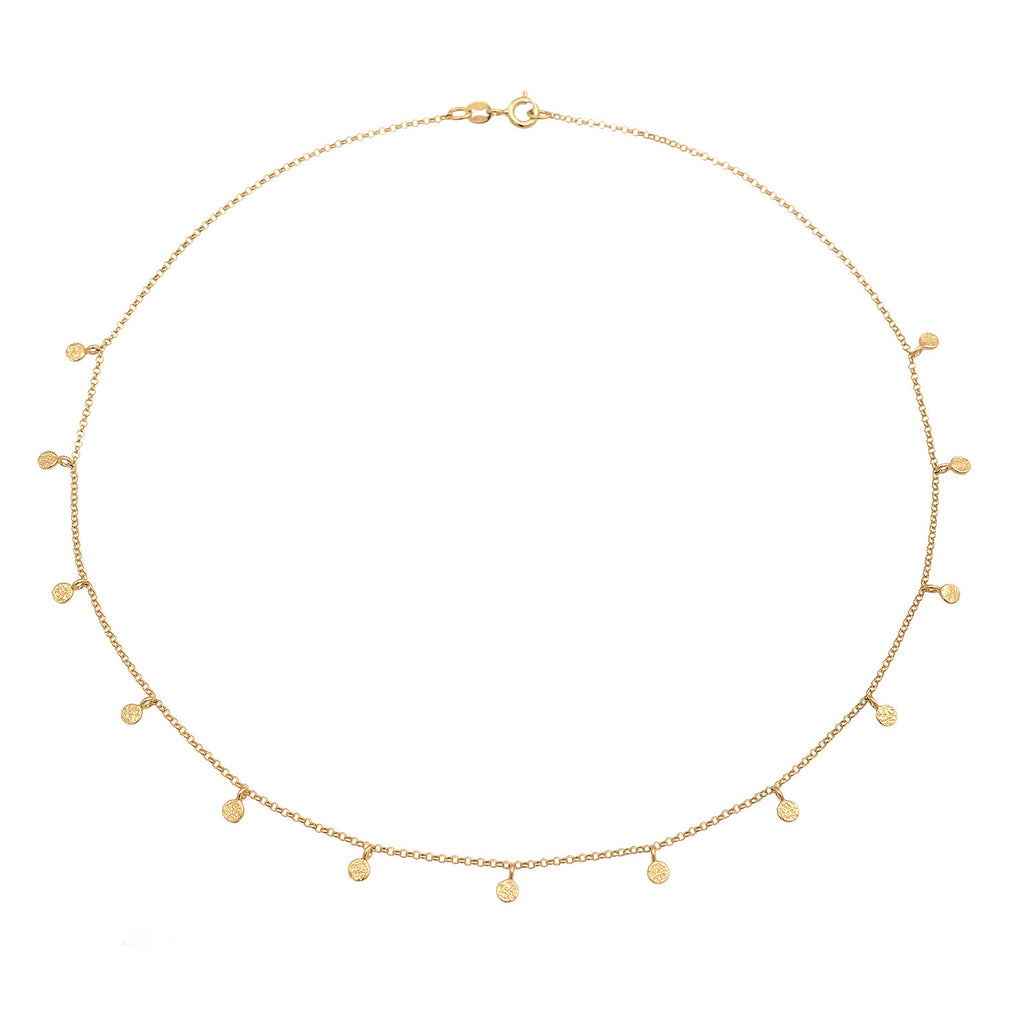 Gold Kalung Perhiasan Perak 925 Wanita Platelets Basic Matt Gold Plated