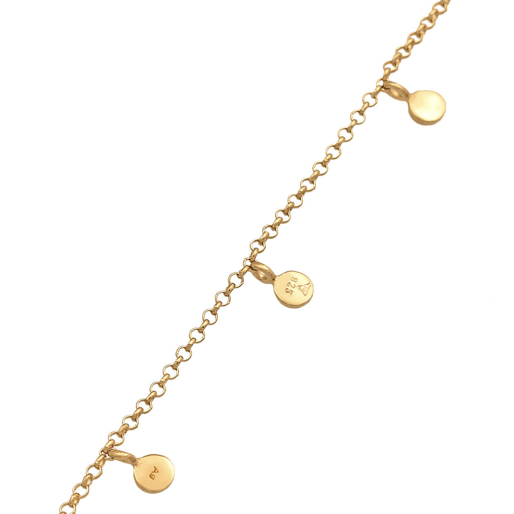 Gold Kalung Perhiasan Perak 925 Wanita Platelets Basic Matt Gold Plated