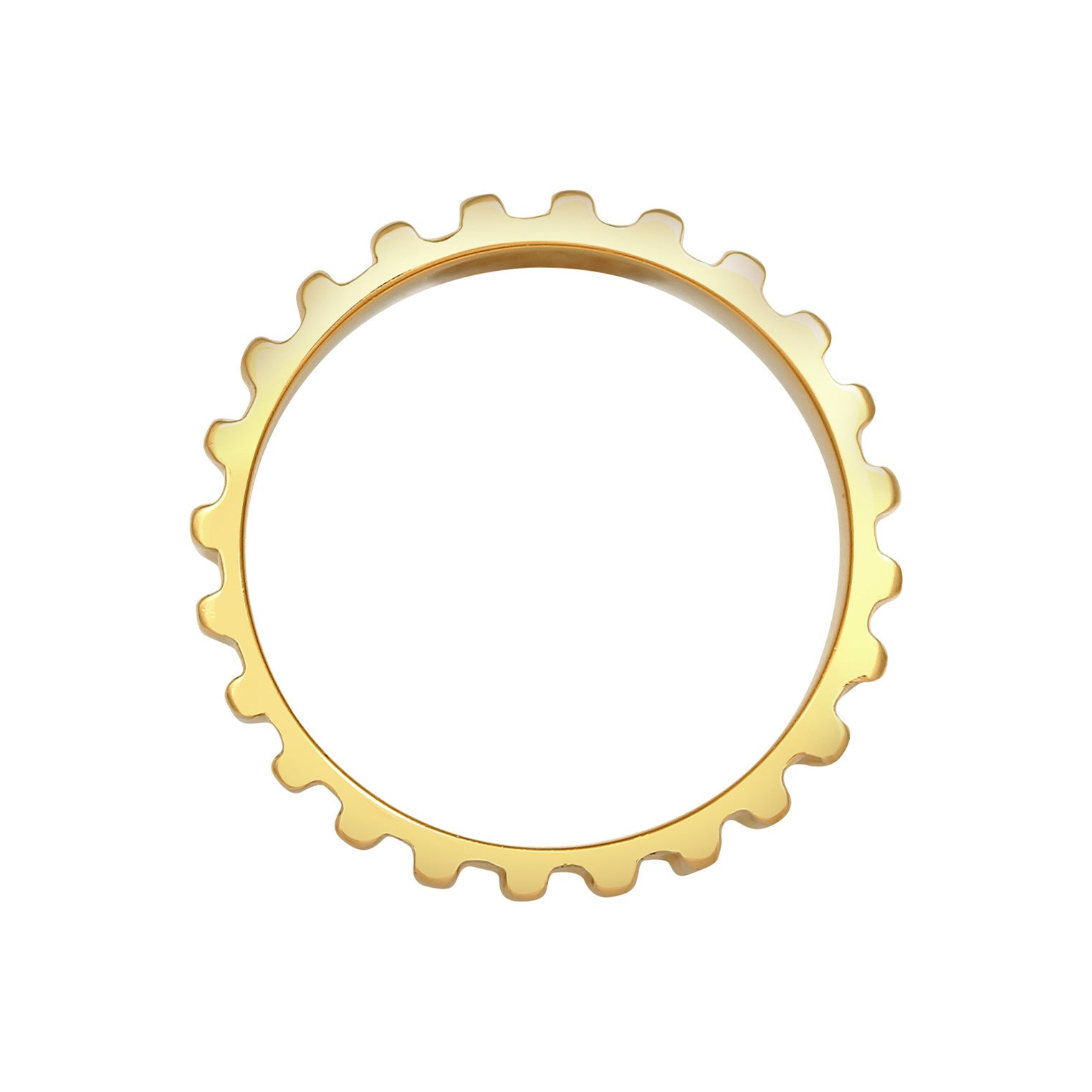 Gold Cincin Perhiasan Perak 925 Wanita Chunky Grooves Gold Plated