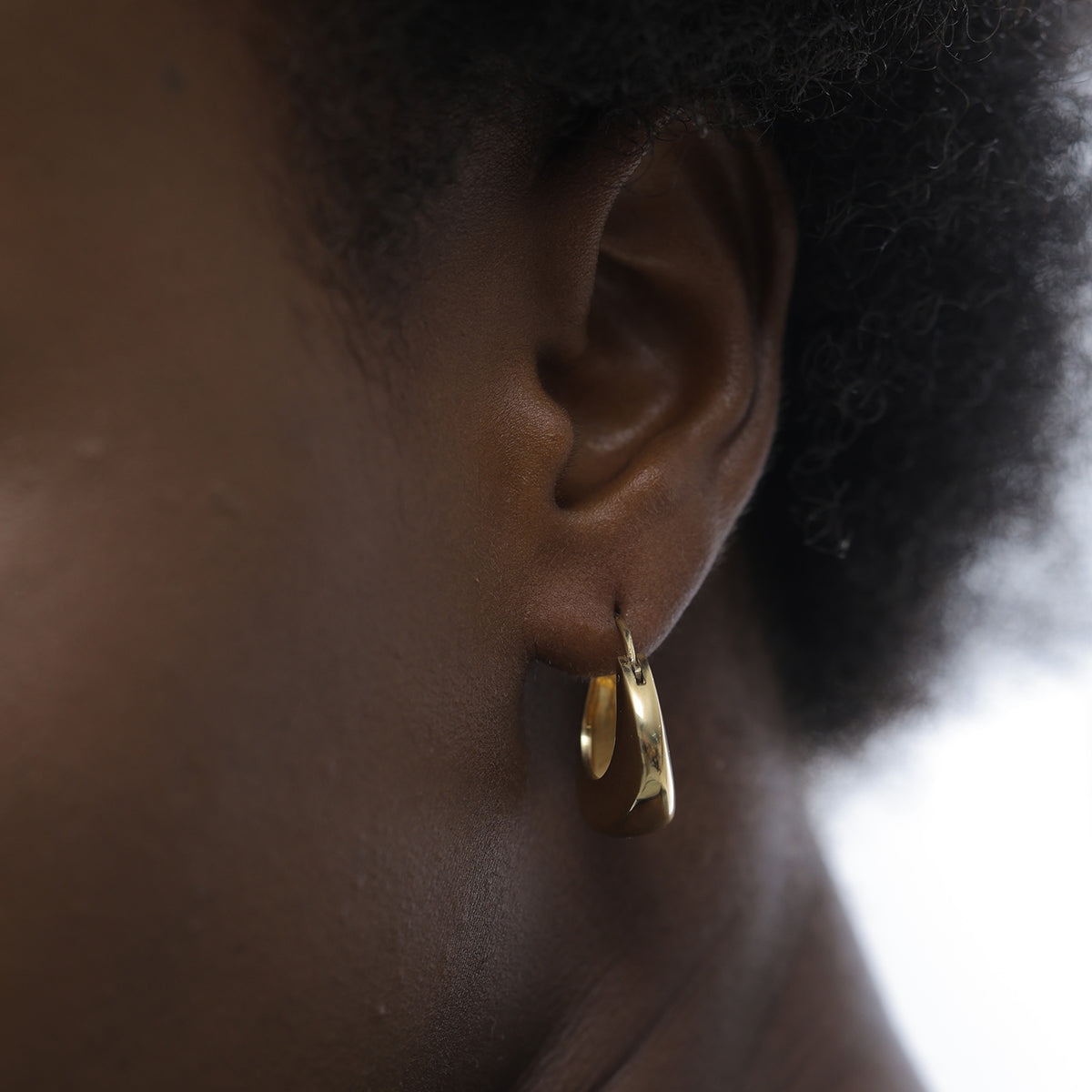 Gold - Elli | Chunky Hoop Earrings 925 Silver Gold Plated