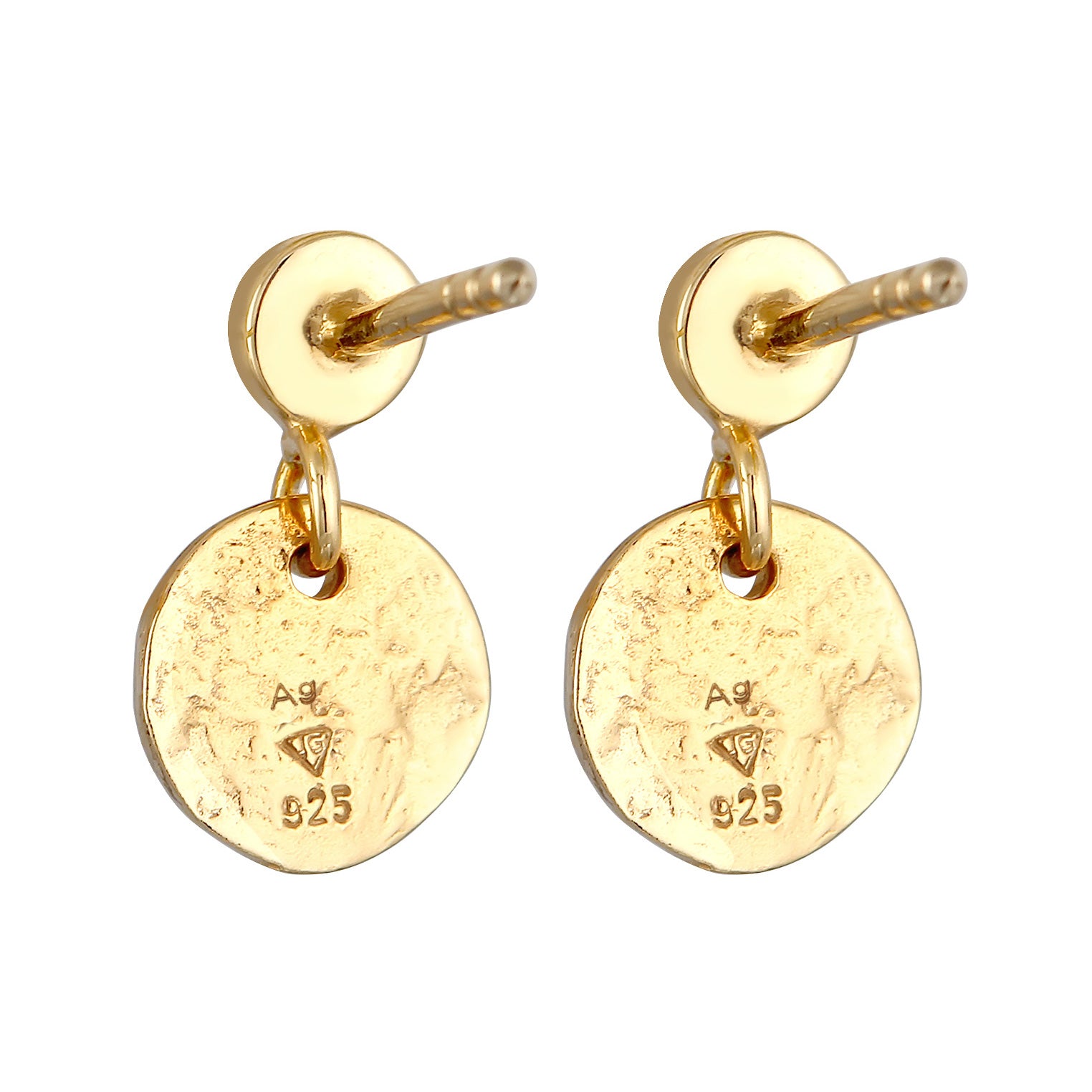 Gold Perhiasan Wanita Perak Asli - Silver Anting Drop Vintage Structured Moonstone Lapis Emas