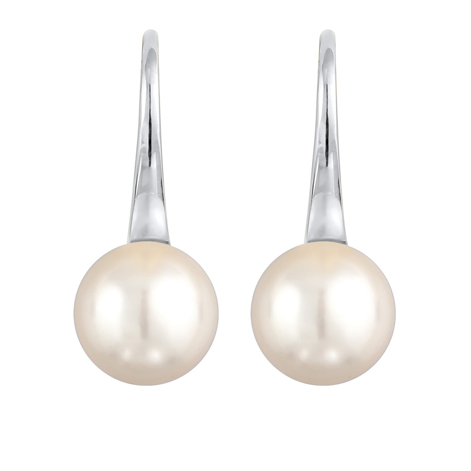 Silver Perhiasan Wanita Perak Asli - Silver Anting Drop Classic Elegant Synthetic Pearl