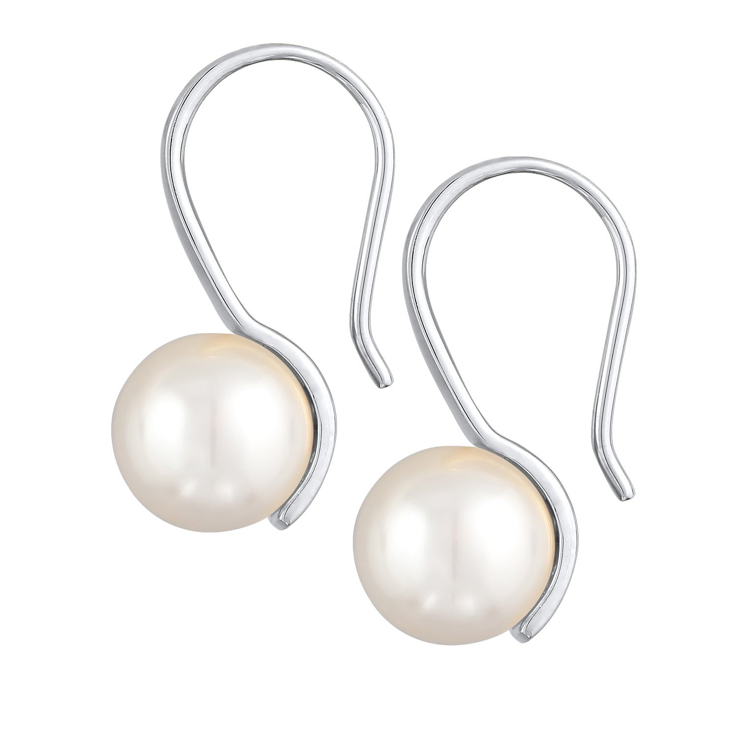 Silver Perhiasan Wanita Perak Asli - Silver Anting Drop Classic Elegant Synthetic Pearl
