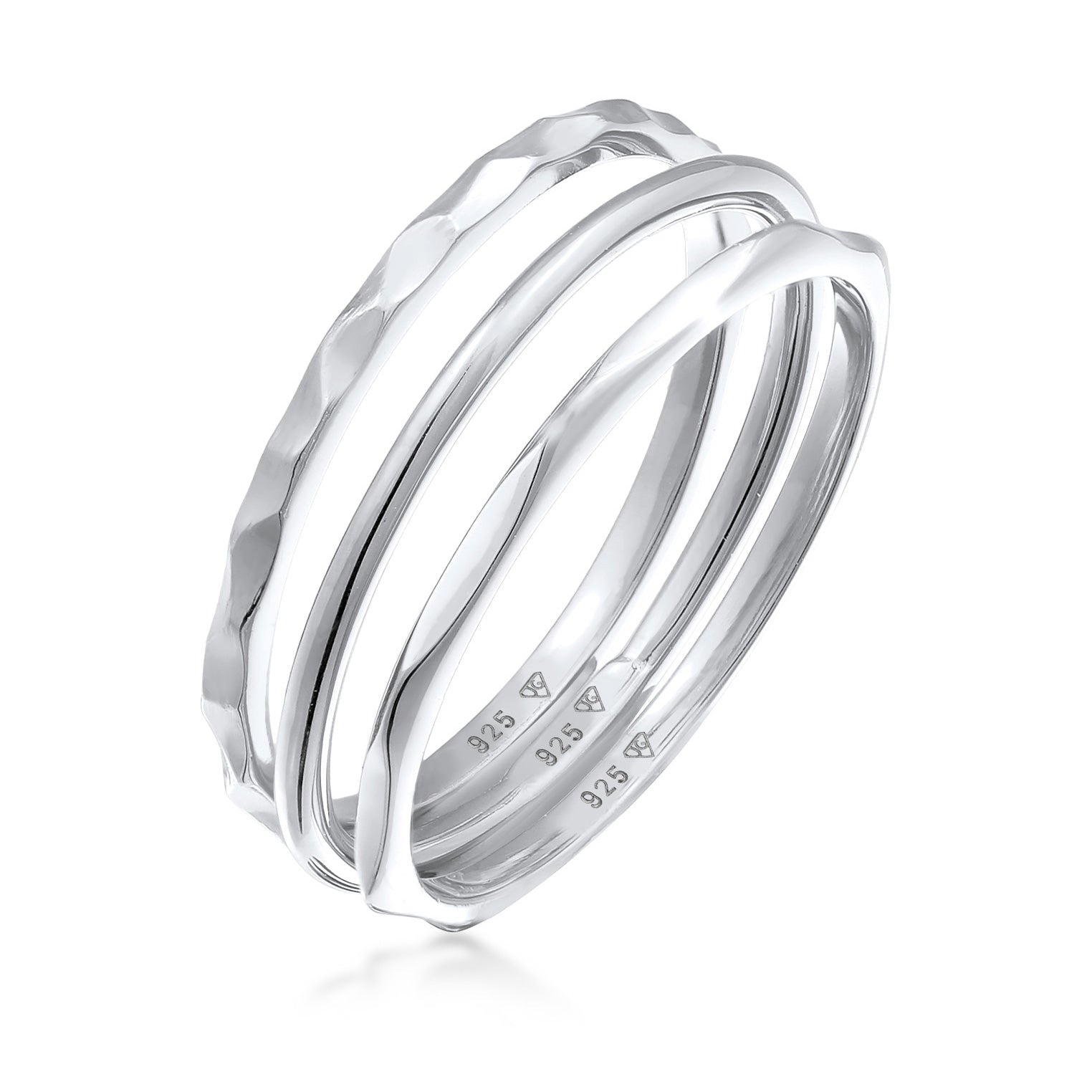 Silver Cincin Perhiasan Perak 925 Wanita Basic Stacking Set Of 3