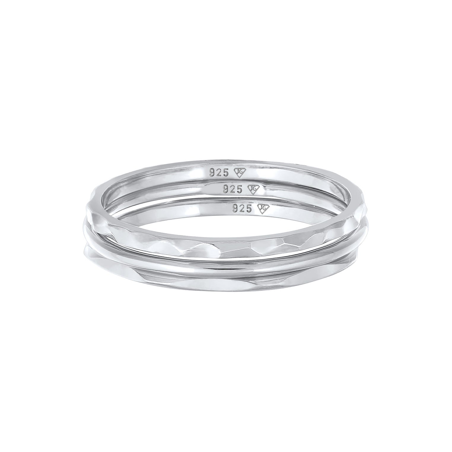 Silver Cincin Perhiasan Perak 925 Wanita Basic Stacking Set Of 3