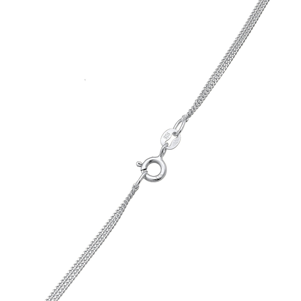 Silver Kalung Perhiasan Perak 925 Wanita Solitaire Pendant Layer Zirconia Crystal