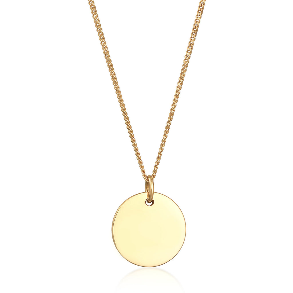 Gold Kalung Perhiasan Perak 925 Wanita Geo Round Gold Plated