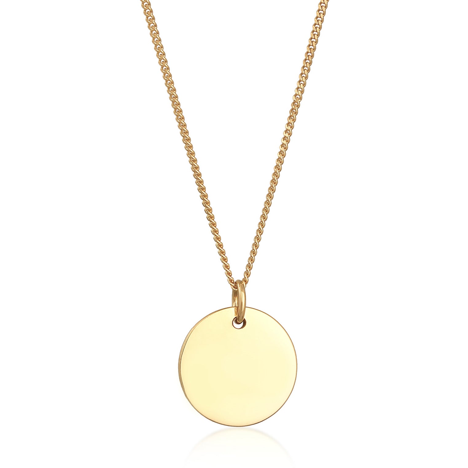 Gold Kalung Perhiasan Perak 925 Wanita Geo Round Gold Plated