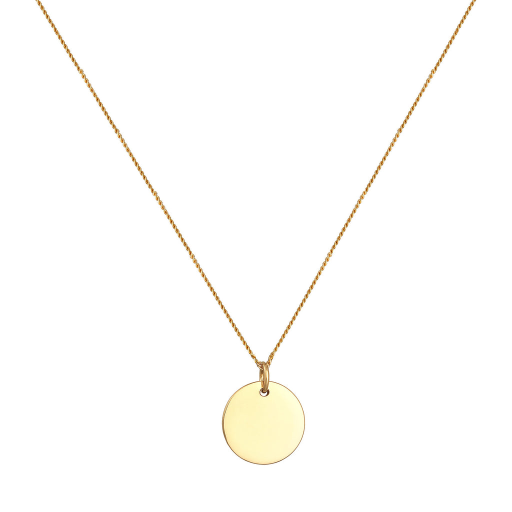 Gold Kalung Perhiasan Perak 925 Wanita Geo Round Gold Plated
