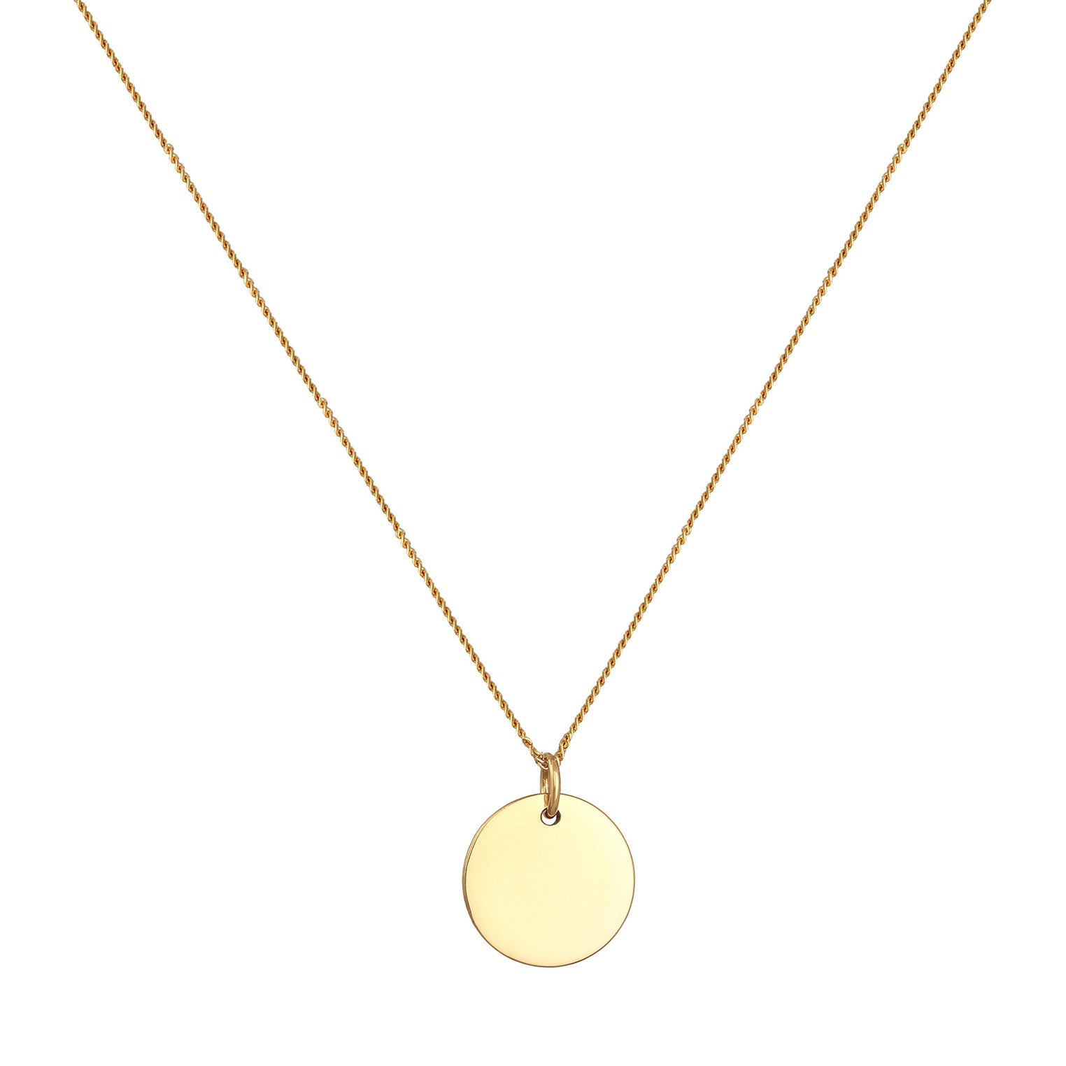 Gold Kalung Perhiasan Perak 925 Wanita Geo Round Gold Plated