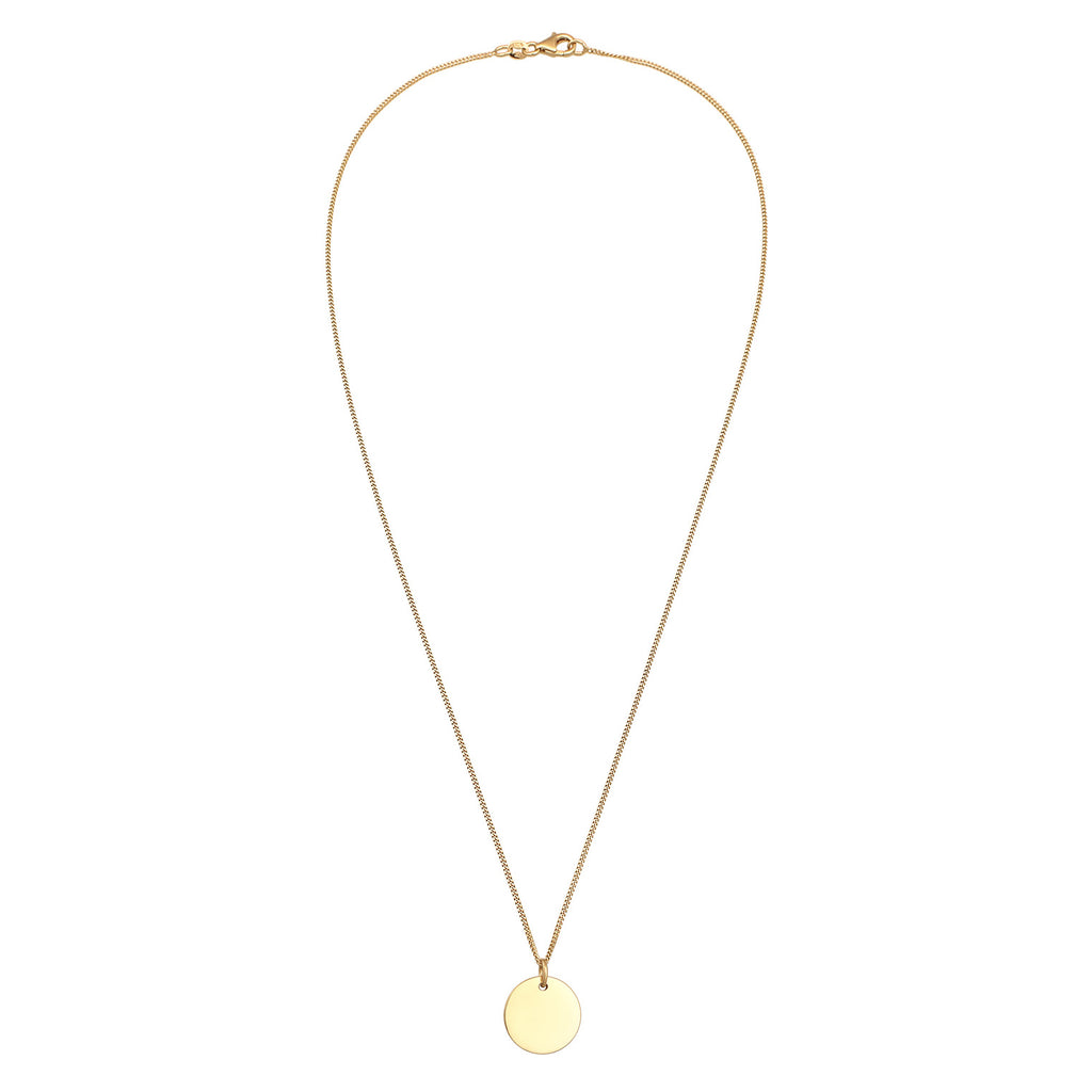 Gold Kalung Perhiasan Perak 925 Wanita Geo Round Gold Plated