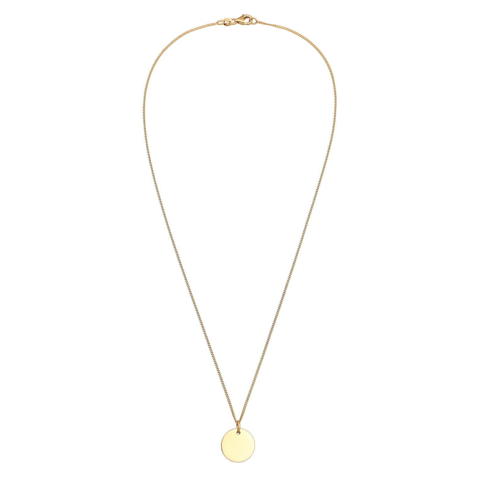 Gold Kalung Perhiasan Perak 925 Wanita Geo Round Gold Plated