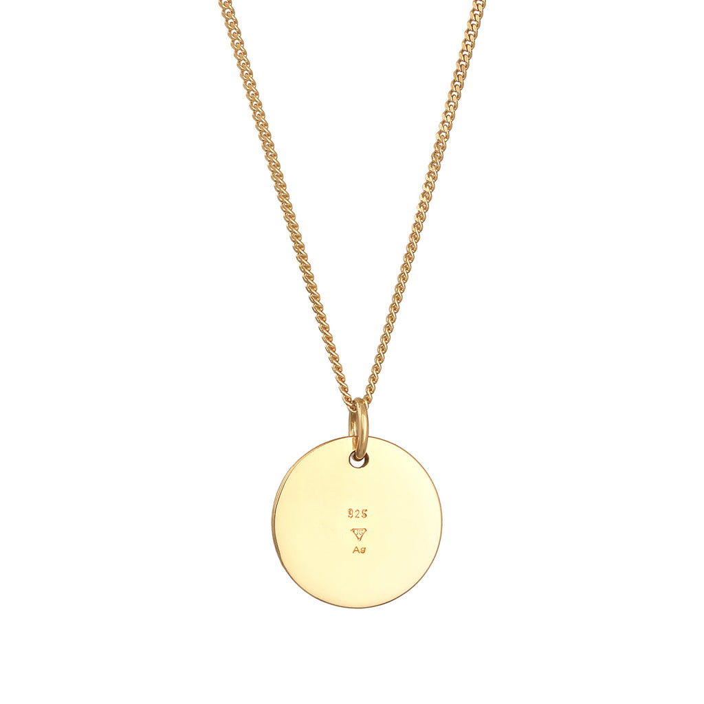 Gold Kalung Perhiasan Perak 925 Wanita Geo Round Gold Plated