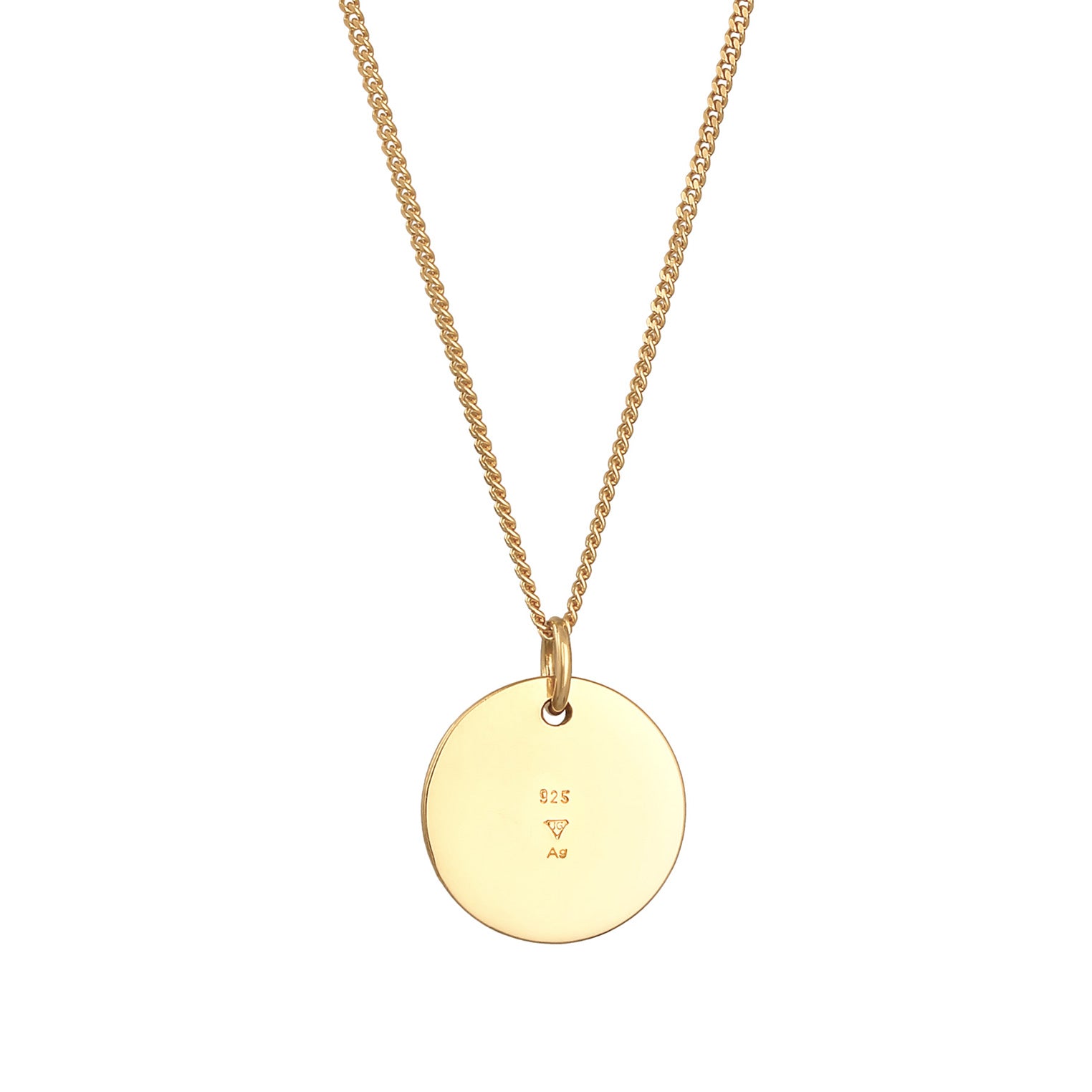 Gold Kalung Perhiasan Perak 925 Wanita Geo Round Gold Plated