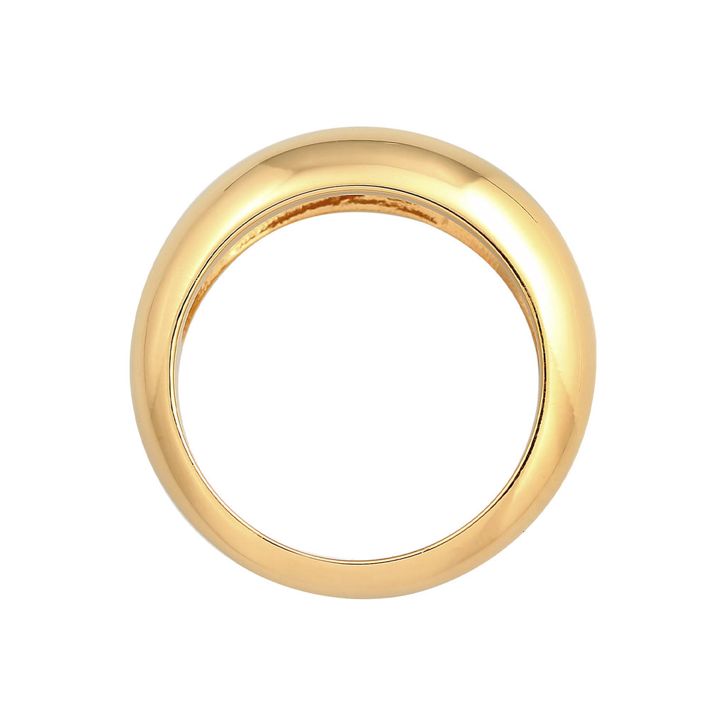 Gold Cincin Perhiasan Perak 925 Wanita Chunky Basic Gold Plated