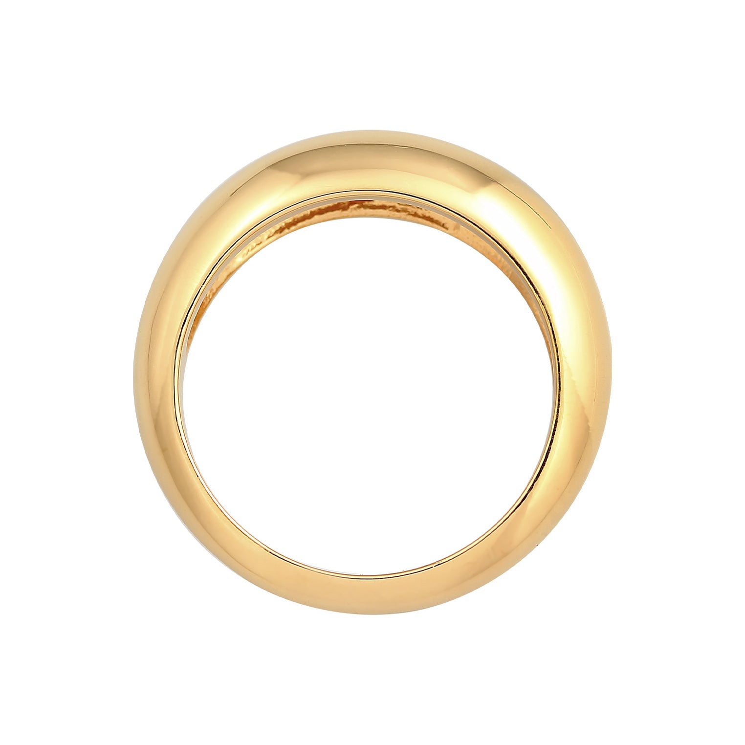 Gold Cincin Perhiasan Perak 925 Wanita Chunky Basic Gold Plated